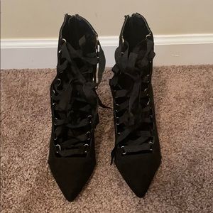 Black lace up boots